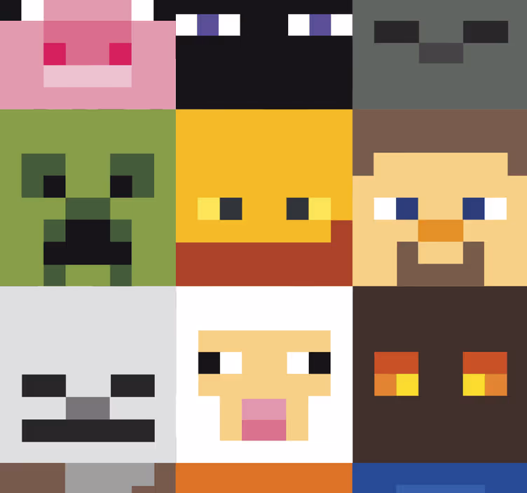 Πολό για εφήβους με pixelated gaming πρόσωπα - TenStickers