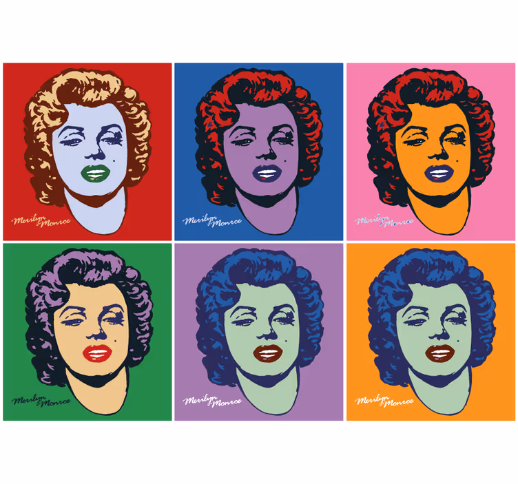 Ρολό κουρτίνα για σαλόνι pop art Μαίρη Μονρόε - TenStickers