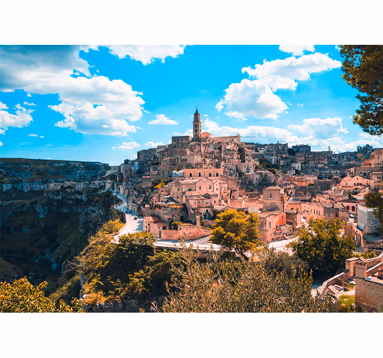 Ρολό κουρτίνα για σαλόνι τοπίο πόλης matera - TenStickers