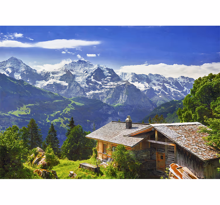 Ρολό κουρτίνα για σαλόνι χιονισμένα βουνά grindelwald - TenStickers