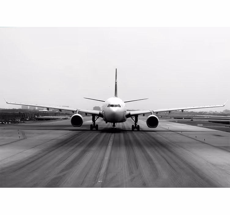 Γκρι ρολό κουρτίνας Αεροπλάνο στον διάδρομο - TenStickers