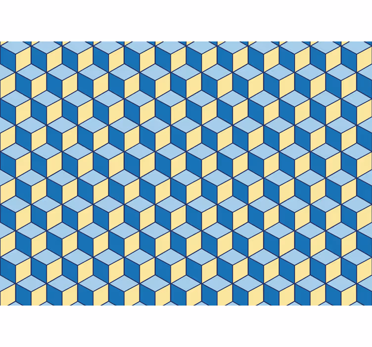 Ρολό για την κρεβατοκάμαρα μπλε κύβοι 3d εφέ - TenStickers