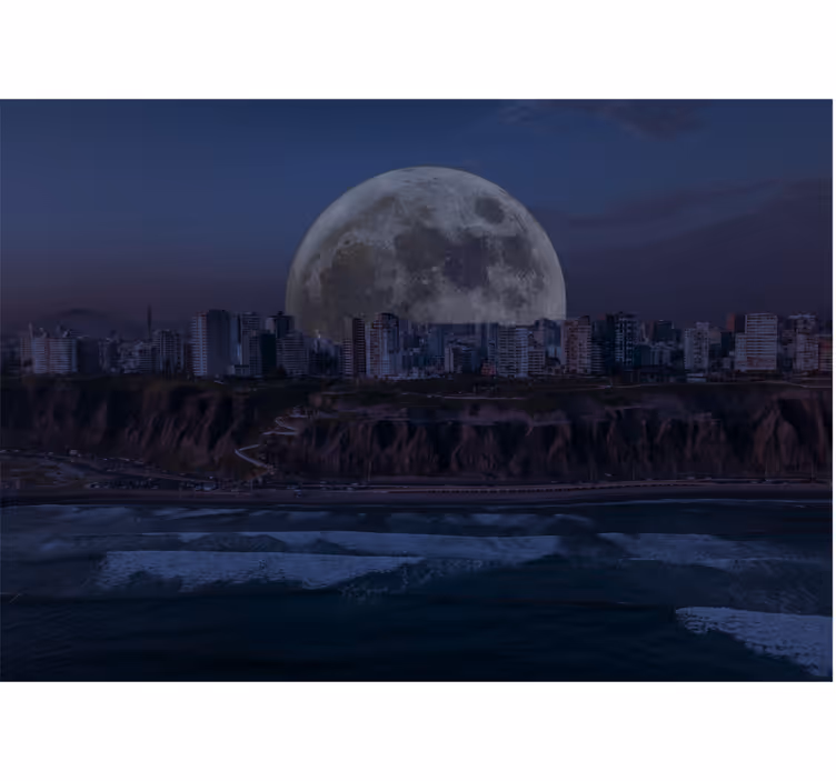 Ρολό για την κρεβατοκάμαρα με θέα costa verde Λίμα τη νύχτα - TenStickers
