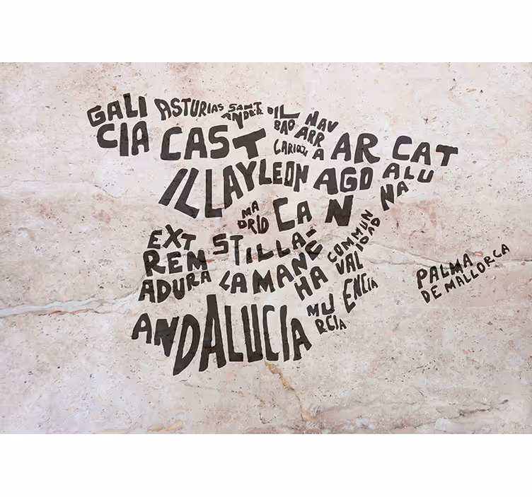 Pολό για την κρεβατοκάμαρα με μαρμάρινη υφή χάρτη Ισπανίας - TenStickers