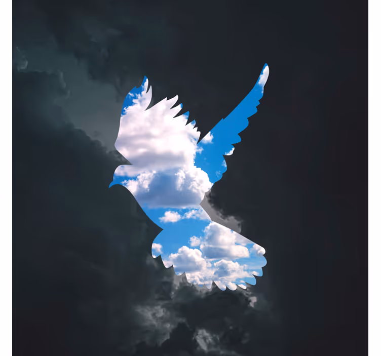 Ρολό κουρτίνα για σαλόνι με περιστέρι του rené magritte - TenStickers