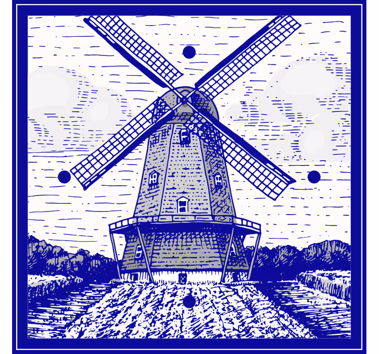 Ρολό κουζίνας σε μπλε delft - TenStickers