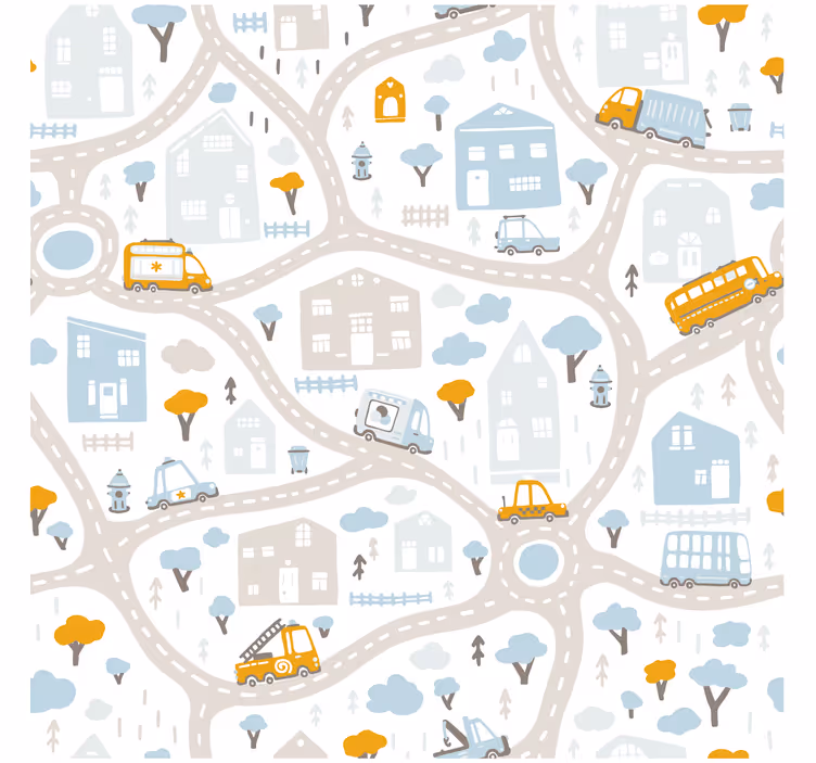 Ρολό για παιδιά με σχέδιο δρόμου doodle - TenStickers