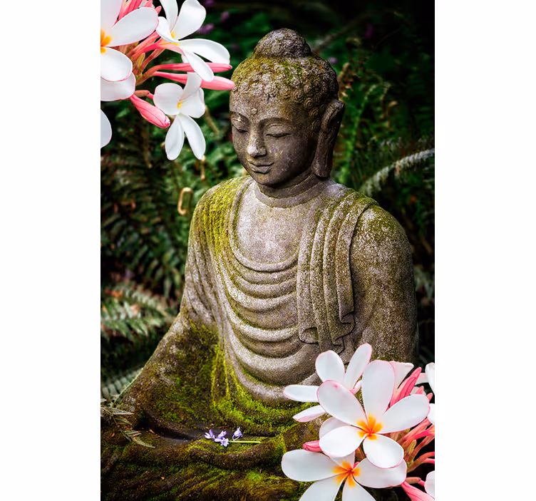 Floral πράσινο Βούδα zen τυφλό - TenStickers