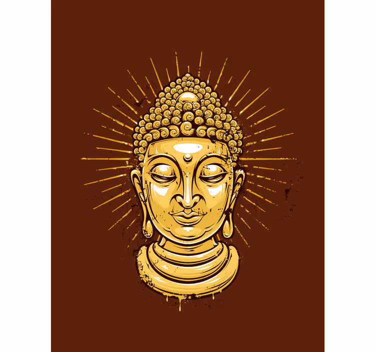 χρυσό Βούδα sillouhette zen blind - TenStickers