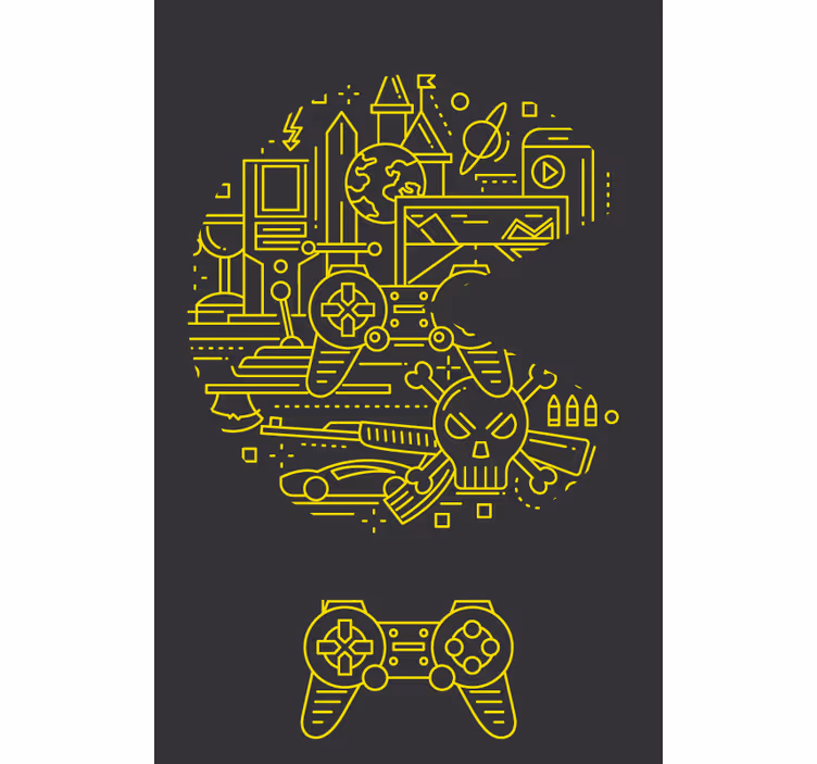 κίτρινο παιχνίδι pac geek roller blind - TenStickers