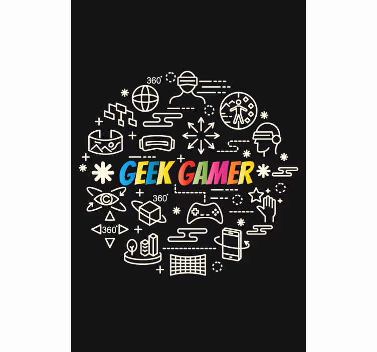 Geek πολύχρωμο μοτίβο geek roller blind - TenStickers
