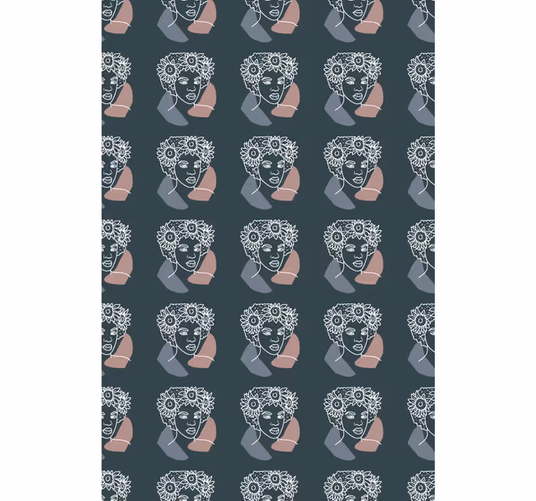 Pολό στόρι με σχέδια αφηρημένα floral πρόσωπα - TenStickers