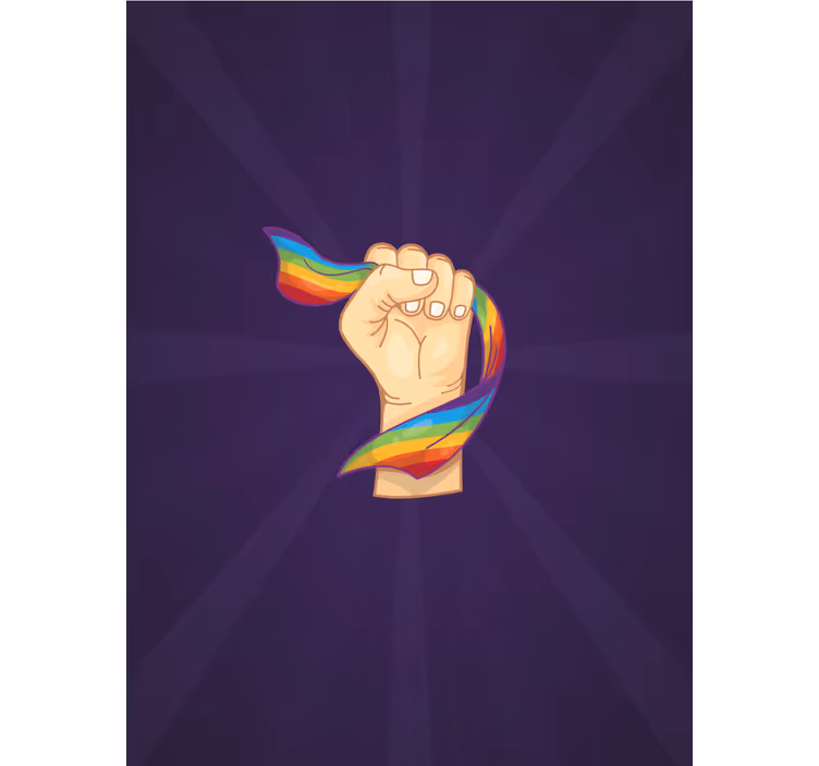δυνατή γροθιά και σημαία lgbt άλλα τυφλά - TenStickers