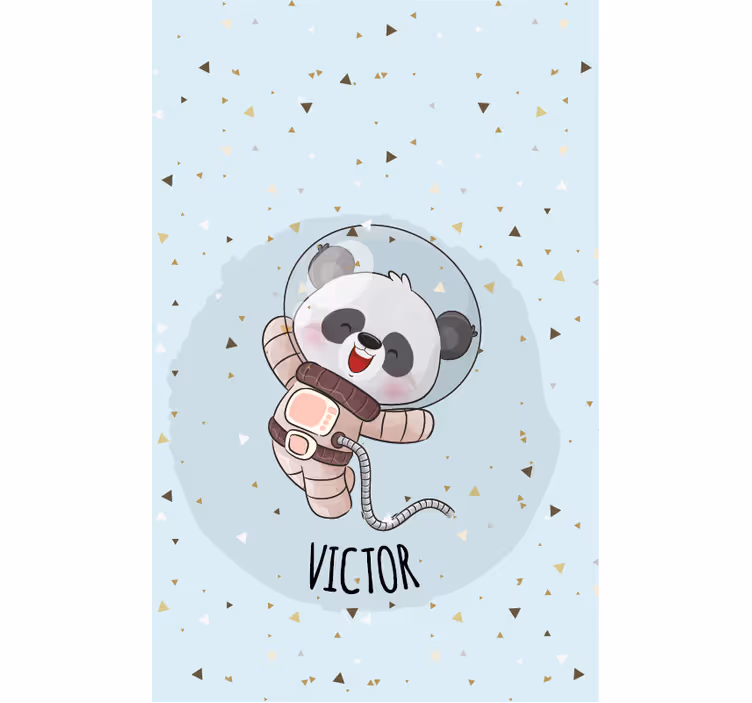 Pολό για παιδιά panda αστροναύτης με το όνομα - TenStickers