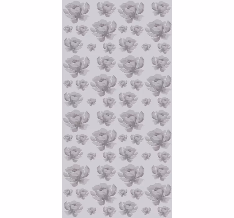γκρι 80's floral μοτίβο vintage roller blind - TenStickers