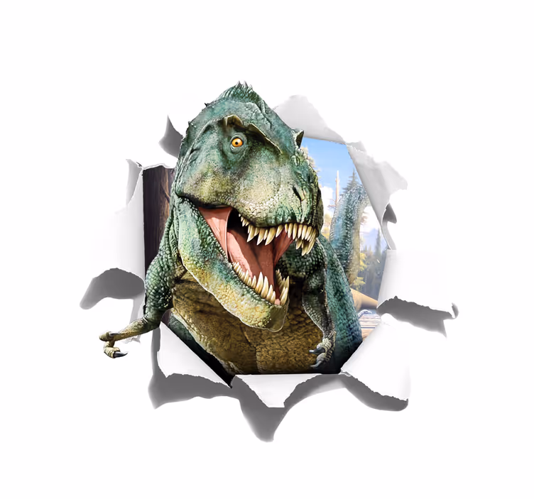 Pολό για παιδιά 3D θυμωμένος τ-rex - TenStickers