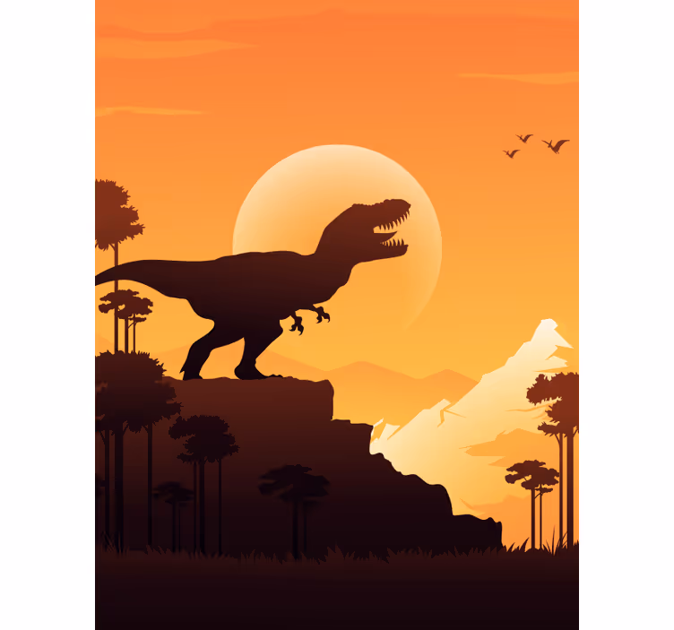 Pολό στόρι με σχέδιο δεινόσαυρου σιλουέτα t-rex - TenStickers