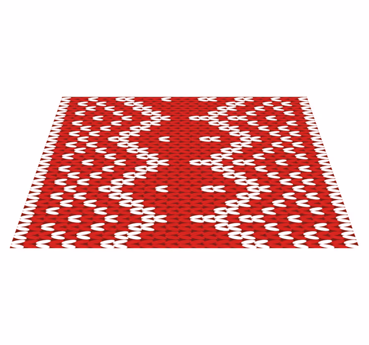 Σετ τραπεζιού με τεχνητή υφή Κόκκινο Γεωμετρικό Μοτίβο - TenStickers
