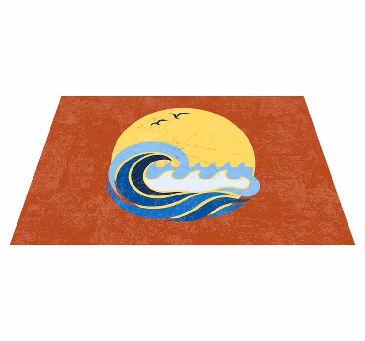 Πρωτότυπο σουπλά Σκηνή Κυμάτων στο Ηλιοβασίλεμα - TenStickers