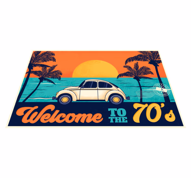 Κομψό σουπλά Ρετρό Σκηνή Παραλίας 70's - TenStickers