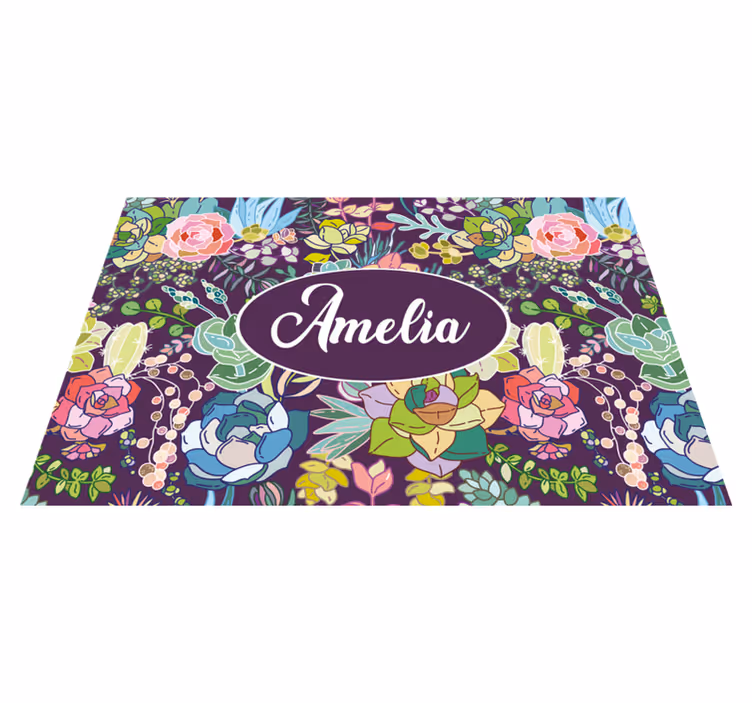 Σουπλά με όνομα floral Προσωποποιημένη Τέχνη - TenStickers