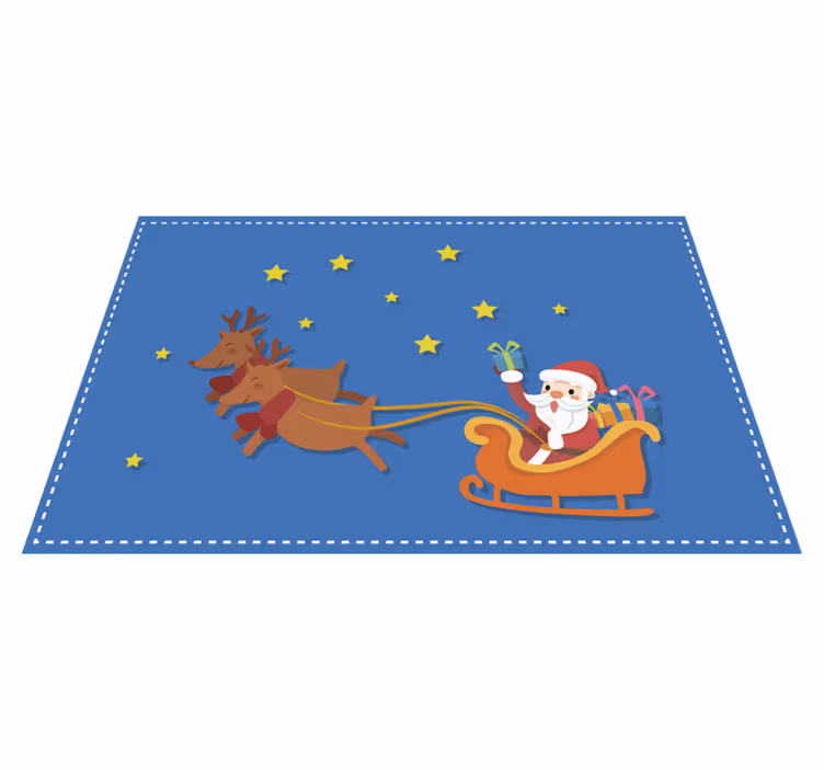 κινούμενα σχέδια santa στα έλκηθρα χριστουγεννιάτικα σουπλά - TenStickers