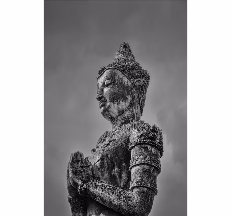 Φωτοταπετσαρία buddha σε γκρι χρώμα - TenStickers