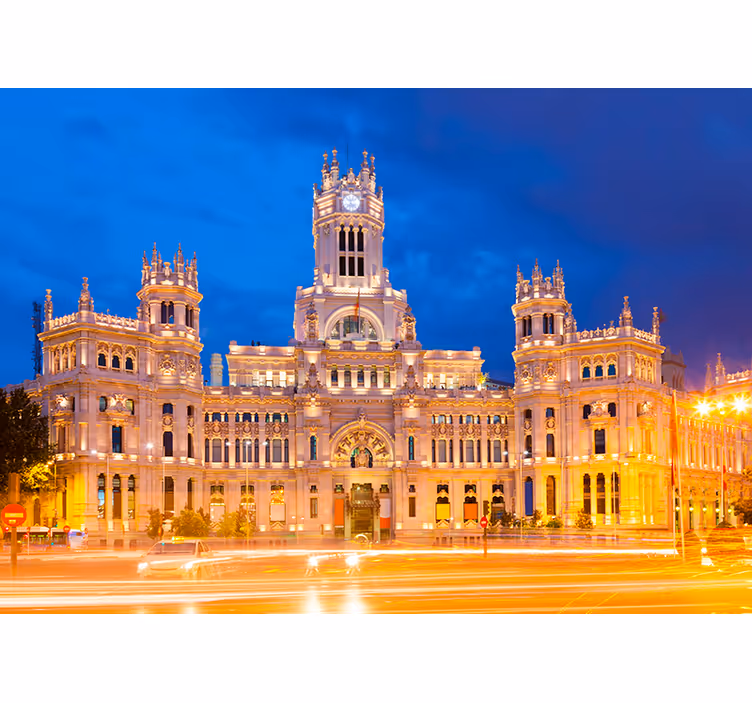 Palacio cibeles τοιχογραφία της πόλης τη νύχτα - TenStickers