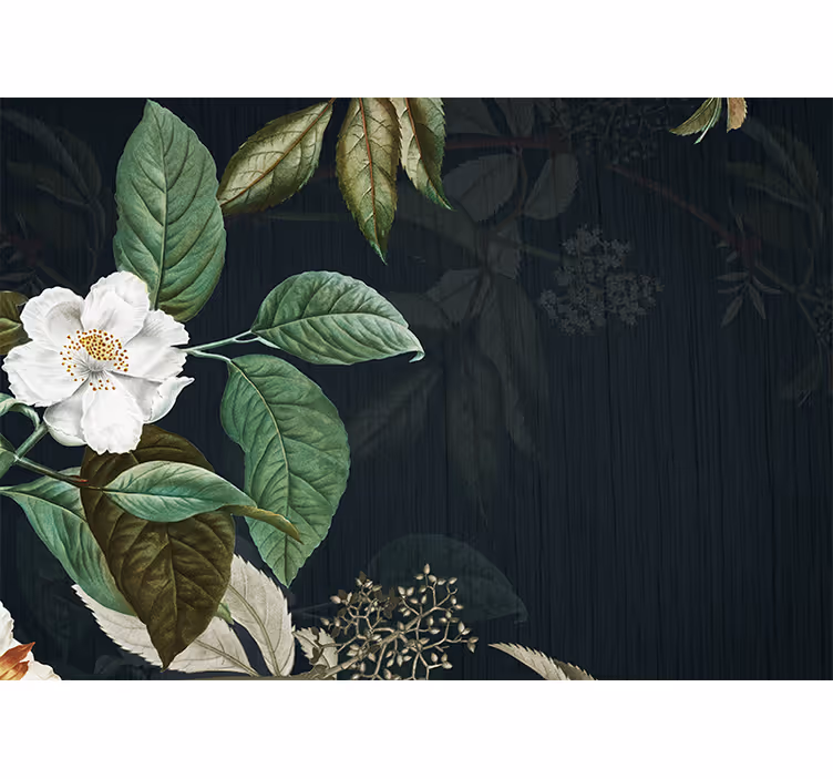 τοιχογραφία τοίχου με πράσινο floral φόντο - TenStickers