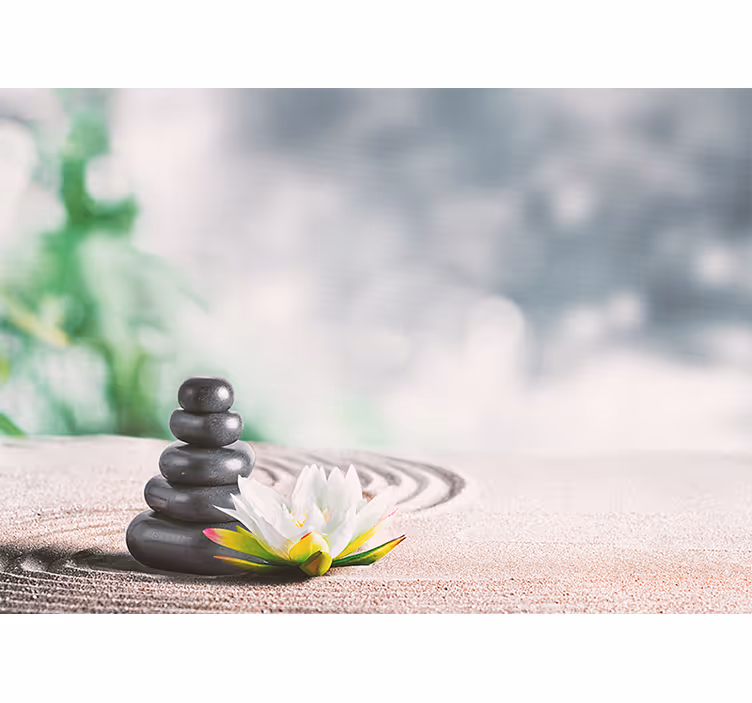 Zen ταπετσαρία φωτογραφίας γαλήνια στοίβαξη πετρών - TenStickers