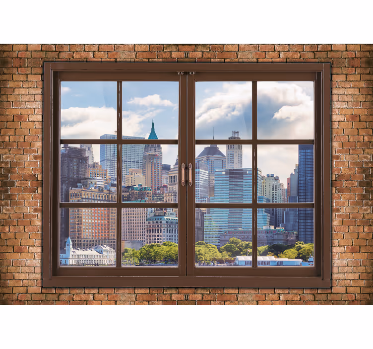 διαφανές παράθυρο τοιχογραφία τοίχου της Νέας Υόρκης - TenStickers