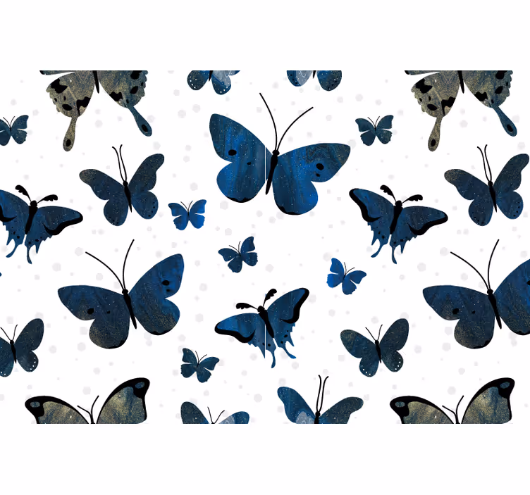 μπλε glitter πεταλούδα φτερό έφηβος photomurals - TenStickers