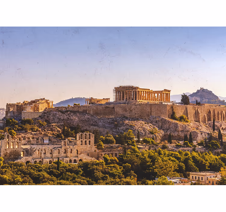 Φωτοταπετσαρία αστικού και αγροτικού τοπίου Ακρόπολη Αθηνών - TenStickers