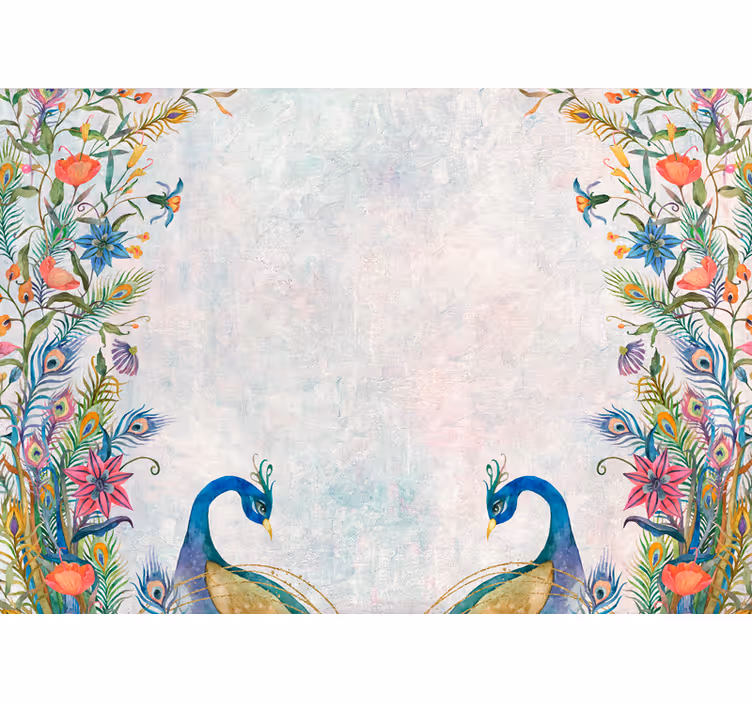 Shabby chic στυλ παγώνια τοιχογραφία φύσης - TenStickers