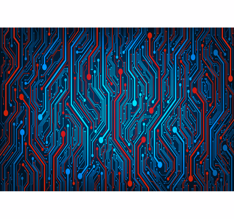 σύρμα κύκλωμα αφηρημένη τοιχογραφία - TenStickers