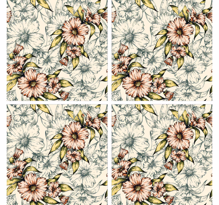 εκλεκτής ποιότητας floral εκτύπωση τρενάκι - TenStickers