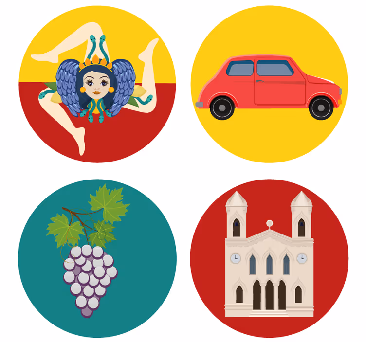 Μοντέρνο σουβέρ Σικελικά Μύθοι Σταφύλια - TenStickers