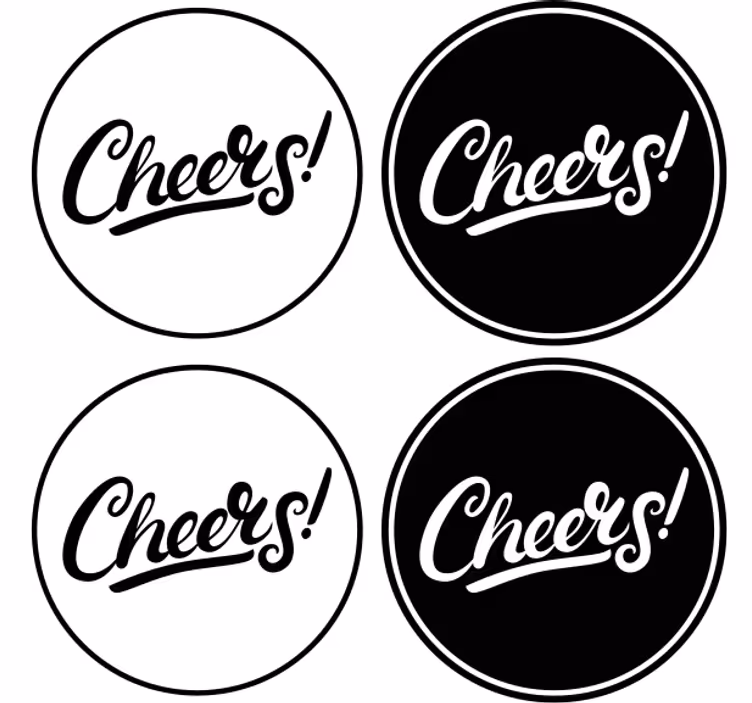 Σουβέρ μπύρας με στυλάτη τυπογραφία cheers - TenStickers
