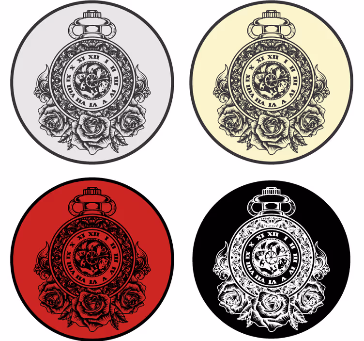 Σουβέρ σοδειάς ροζ ρολόγια τσέπης vintage - TenStickers