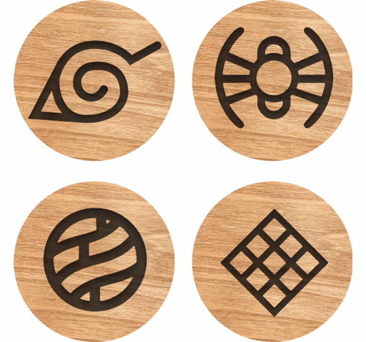 Naruto ξύλινο μοτίβο geek σουβέρ - TenStickers
