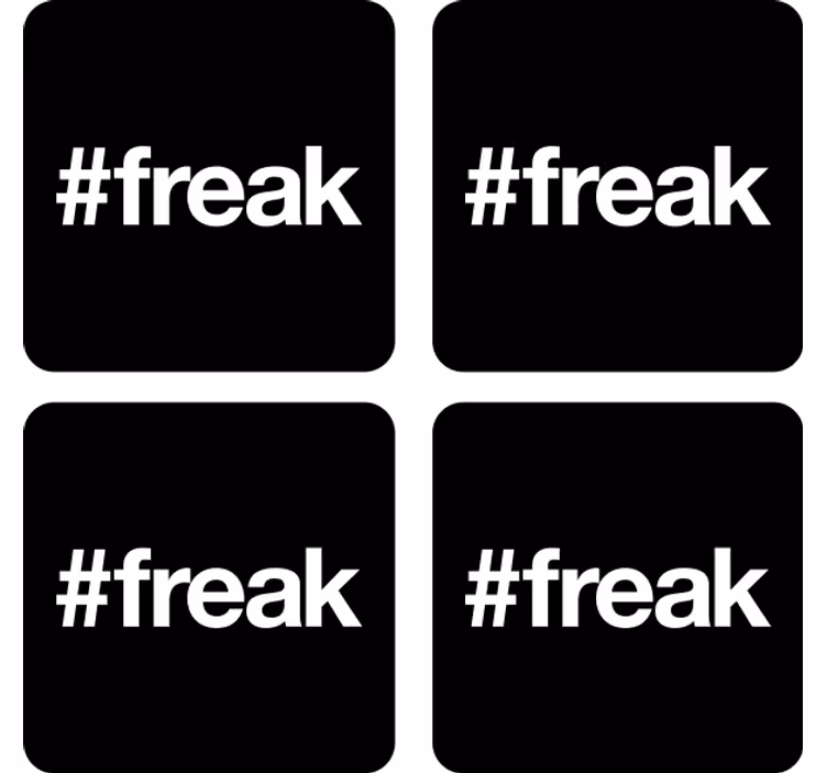 Σουβέρ τέρας με μαύρο φόντο και hashtag - TenStickers