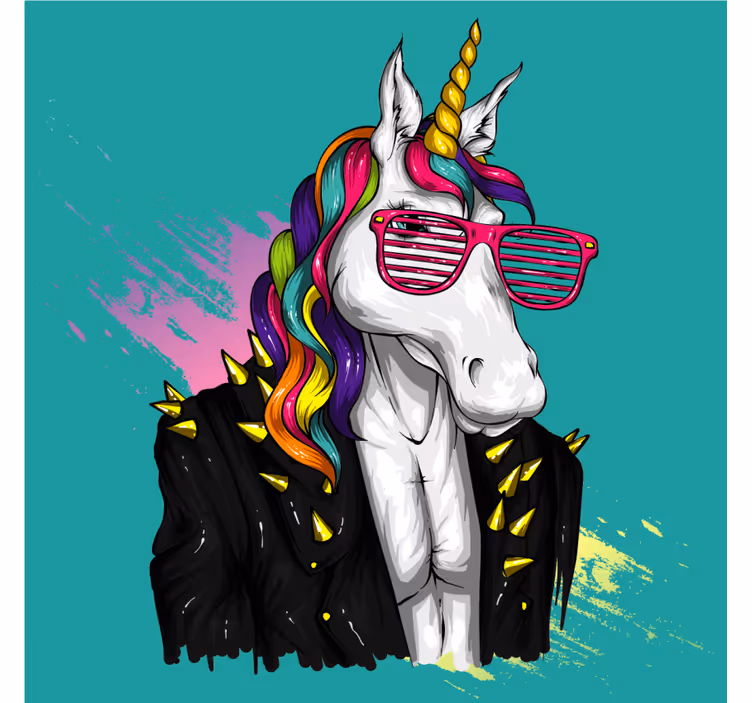 Hipster unicorn geek σουβέρ - TenStickers