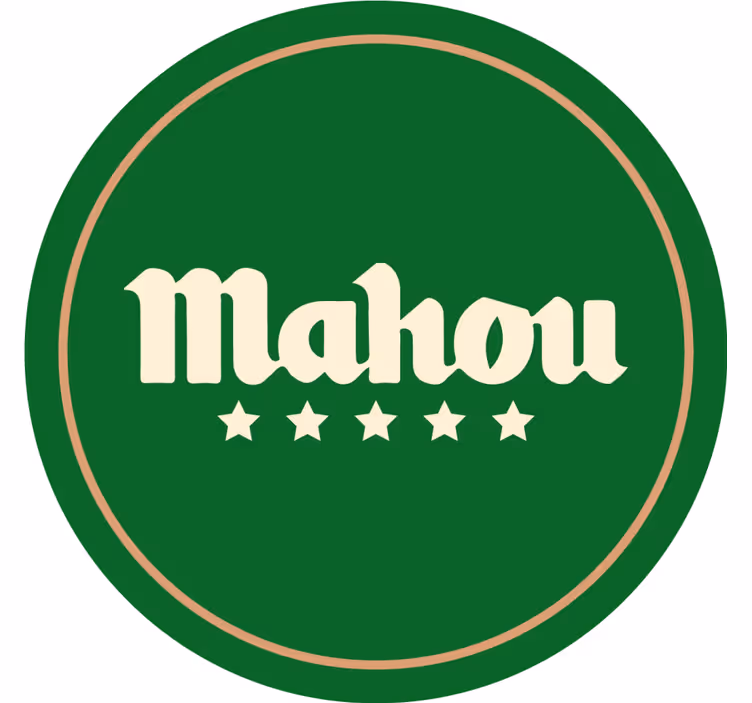 Mahou λογότυπο σε ένα πατάκι μπύρας - TenStickers