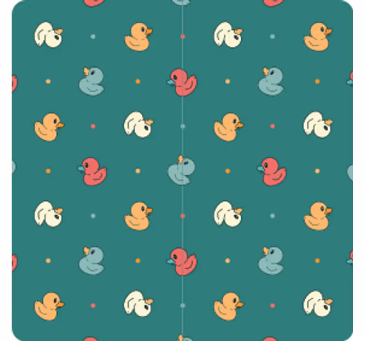 πολύχρωμο καουτσούκ duckies μοντέρνο τρενάκι - TenStickers