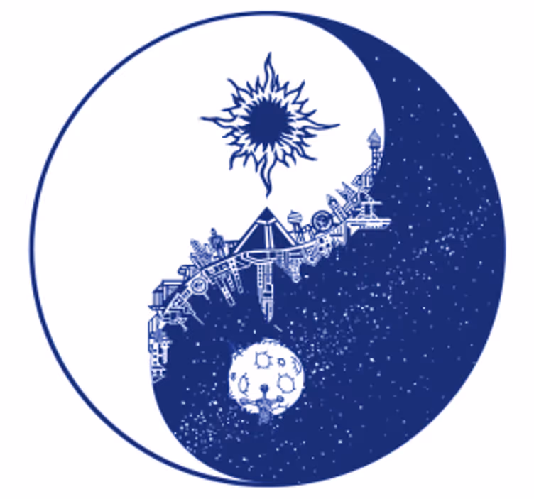 Ying yang art μοντέρνο λούνα παρκ - TenStickers