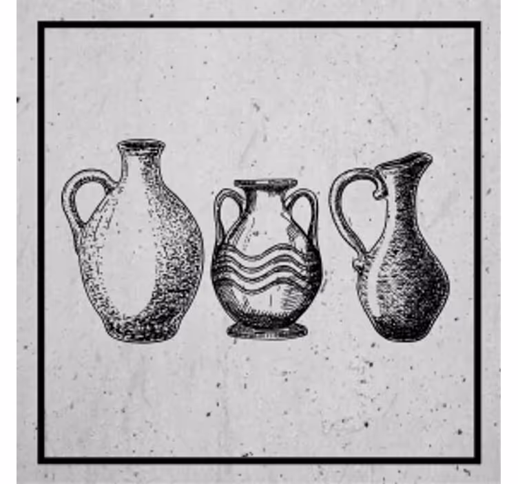 ελληνικά αγγεία vintage τρενάκι - TenStickers