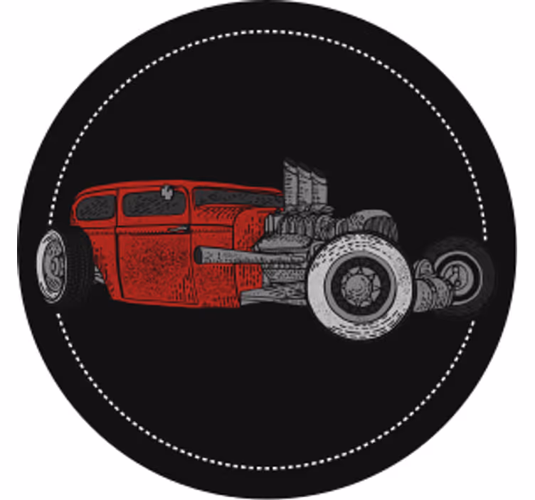 κόκκινο μηχανοκίνητο vintage coaster - TenStickers