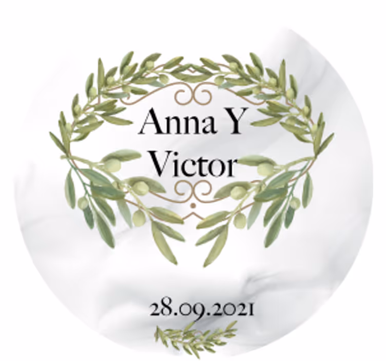 μαρμάρινη απομίμηση με κλαδιά ελιάς - TenStickers