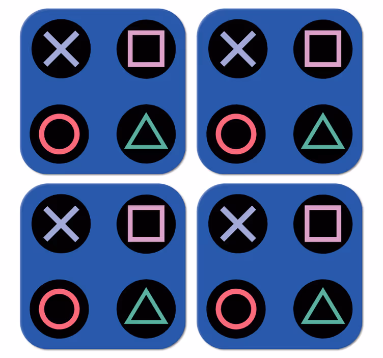 αστείο πολύχρωμο μοτίβο playstation geek coaster - TenStickers