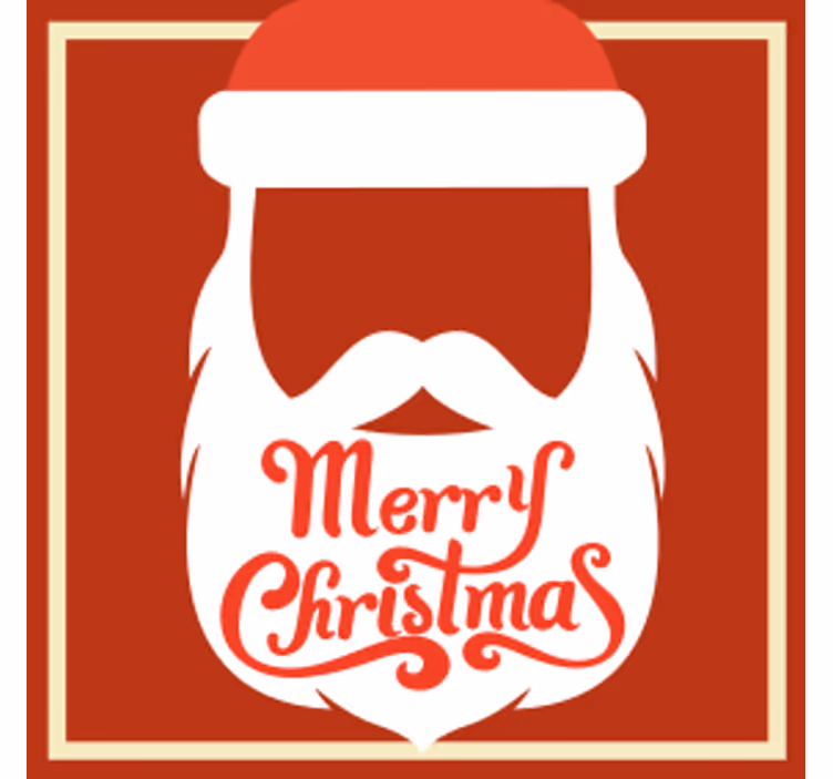 χριστουγεννιάτικο coaster σιλουέτα santa beard - TenStickers